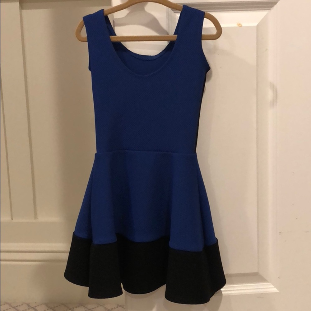 Blue and black dressy dress